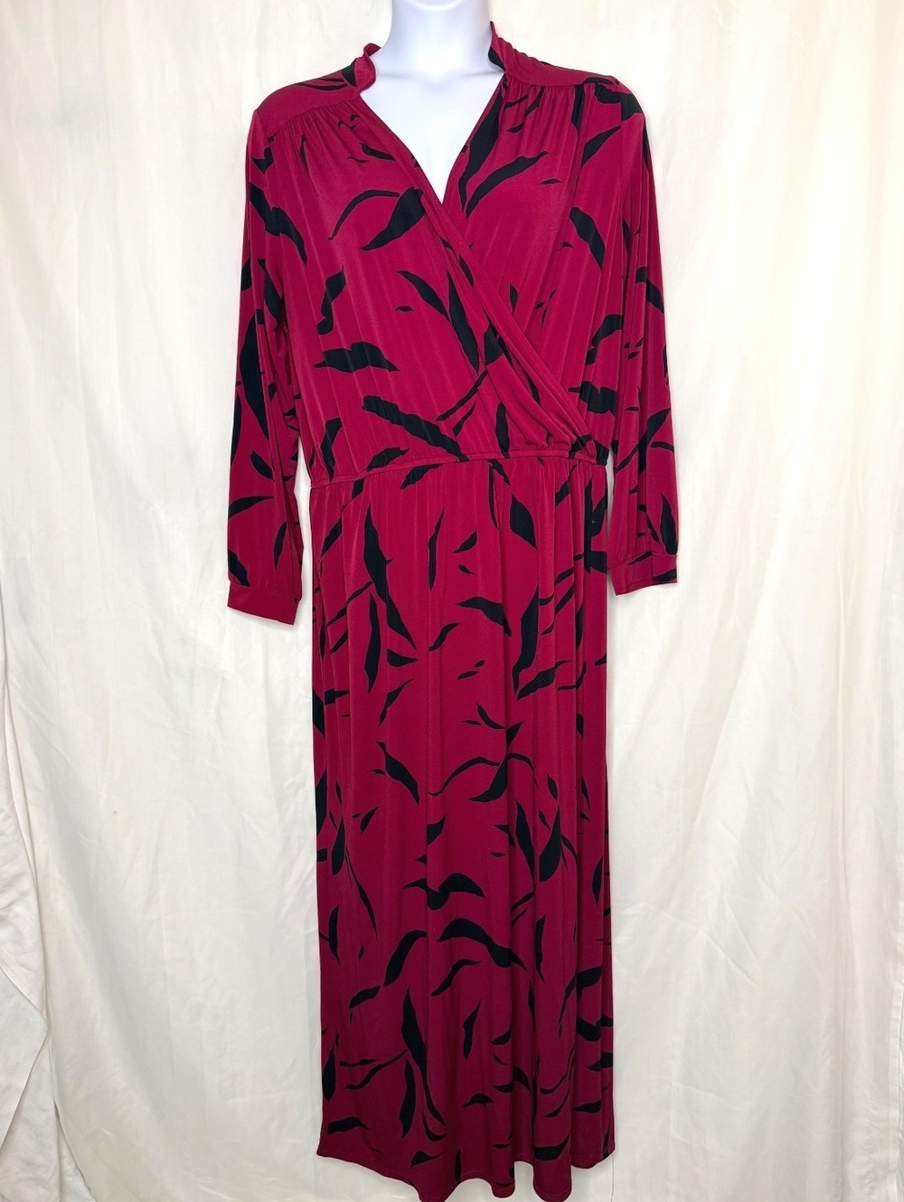 Leota Abstract Print Faux Wrap Maxi Dress Size 2L
